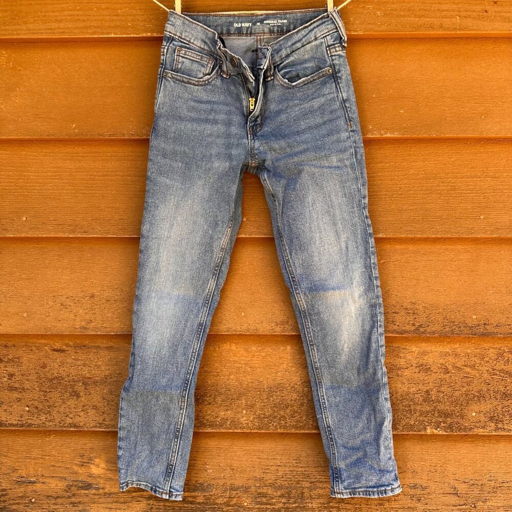 Old Navy Boys Original Taper Jeans Size 10 Blue Cotton Blend